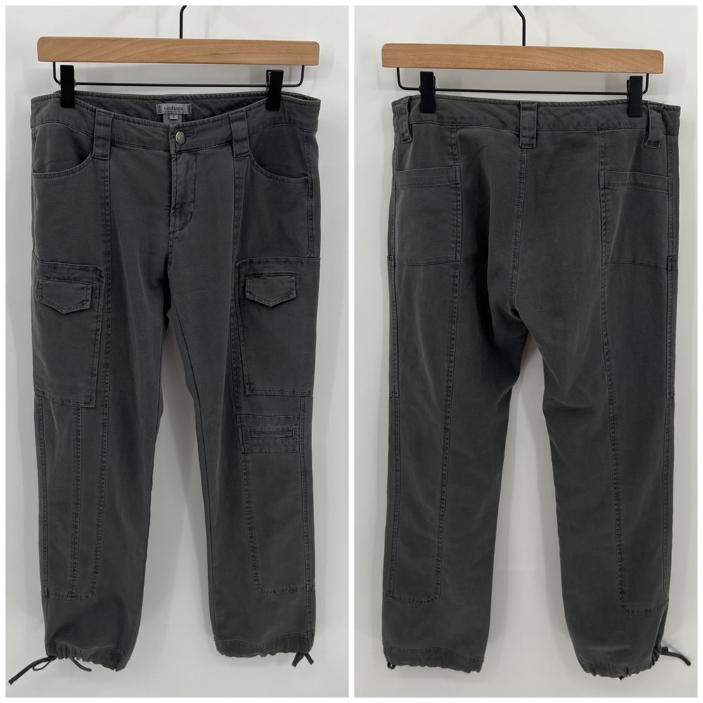 Sundance gray chino drawstring hem pant